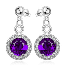 silver earings Inlaid Blue Stone drop cufflinks bijoux 5 ELY