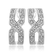 silver earings jewelry Inlaid Stone 8-shaped stud brinco Jewelry European Style 193 ELY