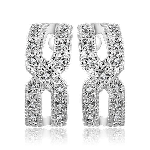 silver earings jewelry Inlaid Stone 8-shaped stud brinco Jewelry European Style 193 ELY