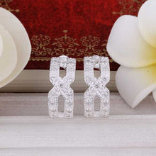 silver earings jewelry Inlaid Stone 8-shaped stud brinco Jewelry European Style 193 ELY