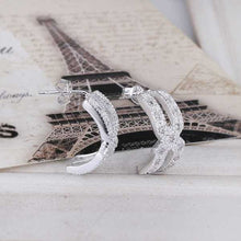 silver earings jewelry Inlaid Stone 8-shaped stud brinco Jewelry European Style 193 ELY