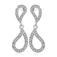 silver earings jewelry Inlaid Stone 8-shaped stud brinco Jewelry European Style 193 ELY