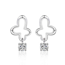 silver earrings cross arow stud pendientes to us bear collier plastron 389 ELY