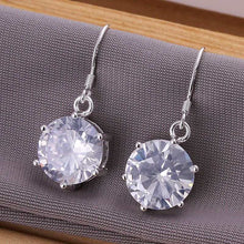 silver earrings Zircon drop cufflinks Jewelry European Style ELY