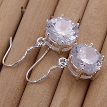 silver earrings Zircon drop cufflinks Jewelry European Style ELY