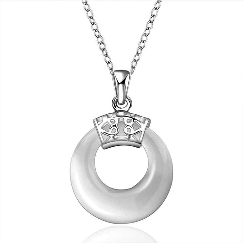silver pendants circle round Zircon opal perfume women Hand Madeball 678 ELY