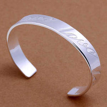 silver plated bangles Love women pulseras bijouterie SMTB 14 ELY
