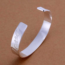 silver plated bangles Love women pulseras bijouterie SMTB 14 ELY
