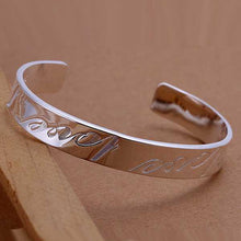 silver plated bangles Love women pulseras bijouterie SMTB 14 ELY