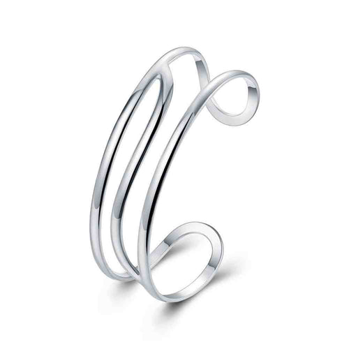 silver plated bangles Triple line women bracelet bijoux femme SMTB 46 ELY