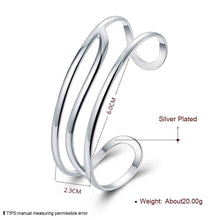 silver plated bangles Triple line women bracelet bijoux femme SMTB 46 ELY