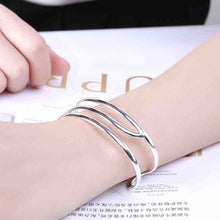 silver plated bangles Triple line women bracelet bijoux femme SMTB 46 ELY
