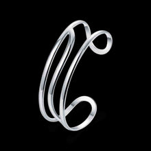 silver plated bangles Triple line women bracelet bijoux femme SMTB 46 ELY