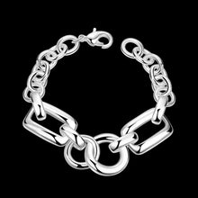 silver plated bracelet men Multi loop anchor Hand Madeball464 ELY