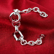 silver plated bracelet men Multi loop anchor Hand Madeball464 ELY