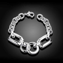 silver plated bracelet men Multi loop anchor Hand Madeball464 ELY