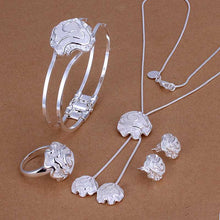 silver plated jewelry set Fireworks Necklace&Bangle&Earring&Ring african jewelry set charms 61 ELY