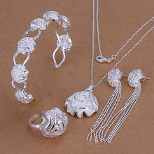 silver plated jewelry set Fireworks Necklace&Bangle&Earring&Ring african jewelry set charms 61 ELY