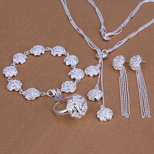 silver plated jewelry set Fireworks Necklace&Bangle&Earring&Ring african jewelry set charms 61 ELY