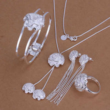 silver plated jewelry set Fireworks Necklace&Bangle&Earring&Ring african jewelry set charms 61 ELY