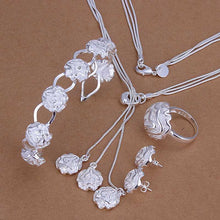 silver plated jewelry set Fireworks Necklace&Bangle&Earring&Ring african jewelry set charms 61 ELY