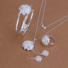 silver plated jewelry set Fireworks Necklace&Bangle&Earring&Ring african jewelry set charms 61 ELY