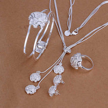 silver plated jewelry set Fireworks Necklace&Bangle&Earring&Ring african jewelry set charms 61 ELY