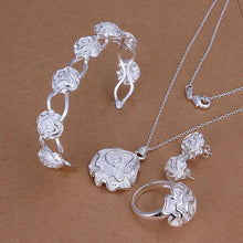 silver plated jewelry set Fireworks Necklace&Bangle&Earring&Ring african jewelry set charms 61 ELY