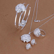 silver plated jewelry set Fireworks Necklace&Bangle&Earring&Ring african jewelry set charms 61 ELY