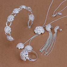 silver plated jewelry set Fireworks Necklace&Bangle&Earring&Ring african jewelry set charms 61 ELY