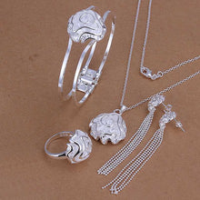 silver plated jewelry set Fireworks Necklace&Bangle&Earring&Ring african jewelry set charms 61 ELY