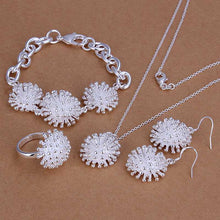 silver plated jewelry set Fireworks Necklace&Bangle&Earring&Ring african jewelry set charms 61 ELY