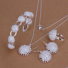 silver plated jewelry set Fireworks Necklace&Bangle&Earring&Ring african jewelry set charms 61 ELY