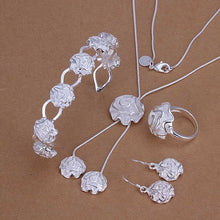 silver plated jewelry set Fireworks Necklace&Bangle&Earring&Ring african jewelry set charms 61 ELY