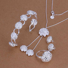 silver plated jewelry set Fireworks Necklace&Bangle&Earring&Ring african jewelry set charms 61 ELY