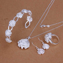 silver plated jewelry set Fireworks Necklace&Bangle&Earring&Ring african jewelry set charms 61 ELY