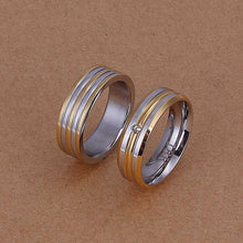 silver plated jewelry sets Gold stripes Ring Sets jewellery 88 ELY