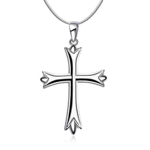 silver plated necklace Cross collares119 ELY