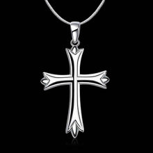 silver plated necklace Cross collares119 ELY