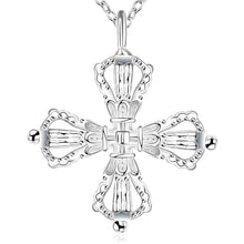 silver plated necklace Cross collares119 ELY
