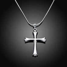 silver plated necklace Cross collares119 ELY