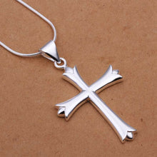 silver plated necklace Cross collares119 ELY