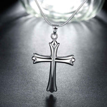 silver plated necklace Cross collares119 ELY