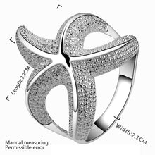 silver plated rings sea star hurge aneis men jewelry 538 ELY