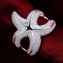 silver plated rings sea star hurge aneis men jewelry 538 ELY