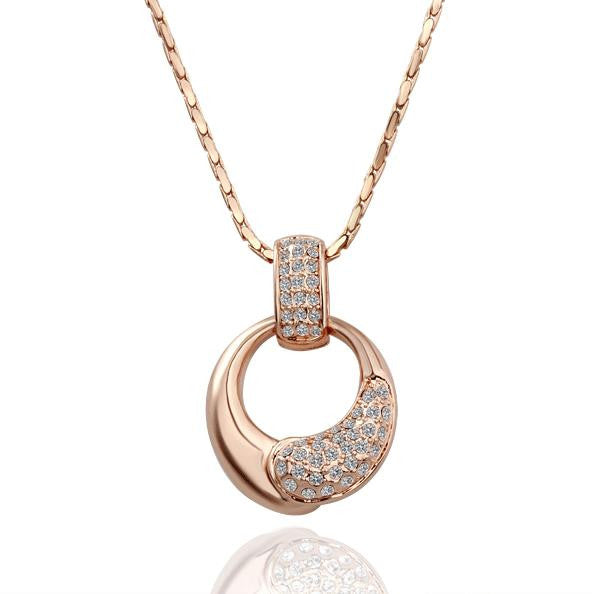 Trendy 18k gold plated necklace men golden circle big necklace ruby jewelry225 ELY