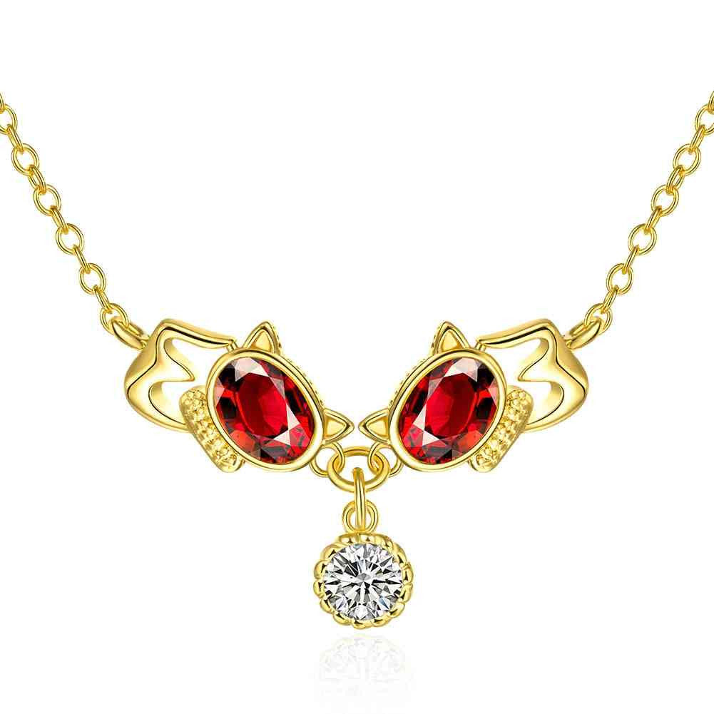 Trendy 18k gold plated necklaces & pendants Bow insets collares Hand Madeball SKGN137 ELY
