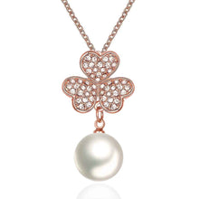 Trendy 18k gold plated pendant three leaf flower beads rose golden corrente de prata masculina horloge1 1 ELY