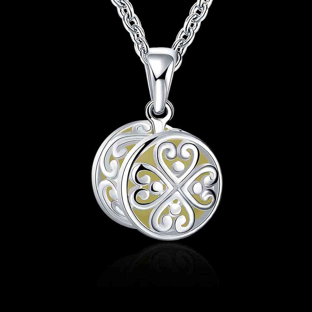 Trendy Nightlight Collares necklaces & pendants Hollow round flower collier jewerly accessories LUYN 33 ELY