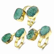 Trendy Quartz Crystal rings for men Crape myrtle flowers bague femme bone283 ELY